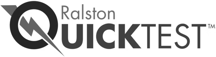 Ralston Quick-test™ logo for tool-free, leak-free pressure calibration fittings and hose connections.