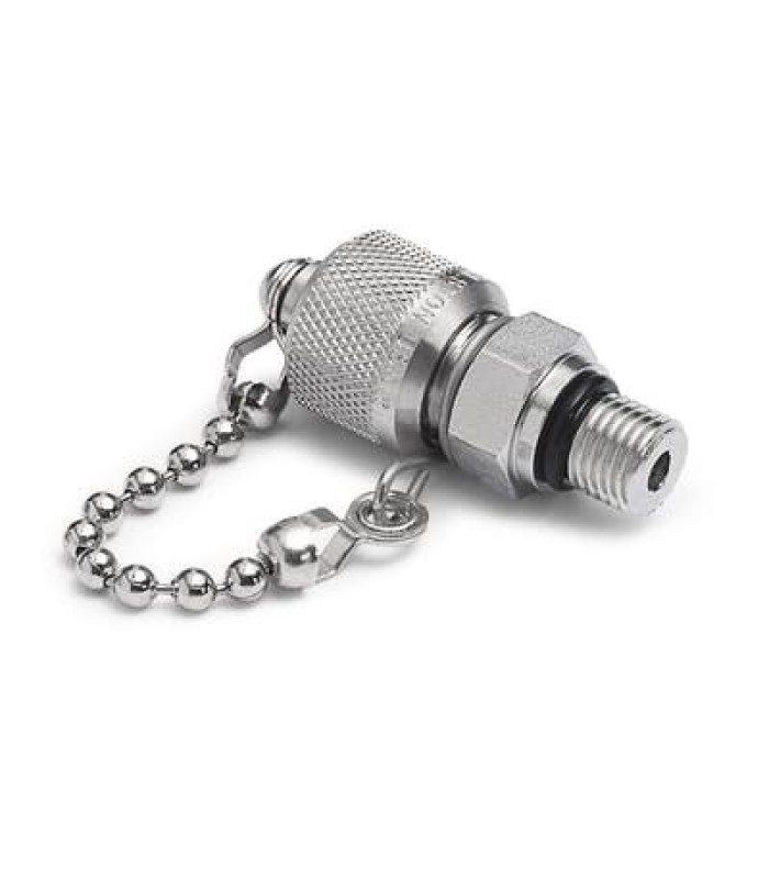Ralston XTFT-3SS0 Quick-Test XT Male x 3/8"-24 SAE Male Outlet Port Connection with Cap and Chain