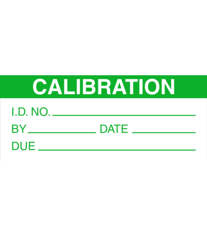 Standard Calibration Labels Green 5353C-G