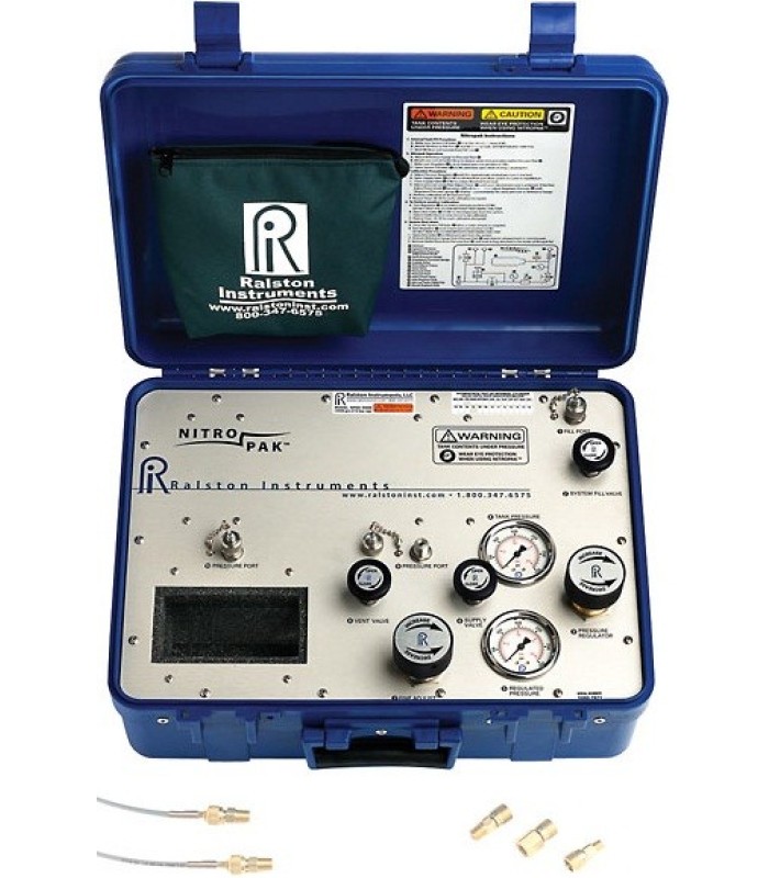Ralston Nitropak Portable Nitrogen Pressure Source (210 Bar) with G1/4" & G1/2" Female BSPP Connections  (NPAK-4FBA-RG-2M-1M)