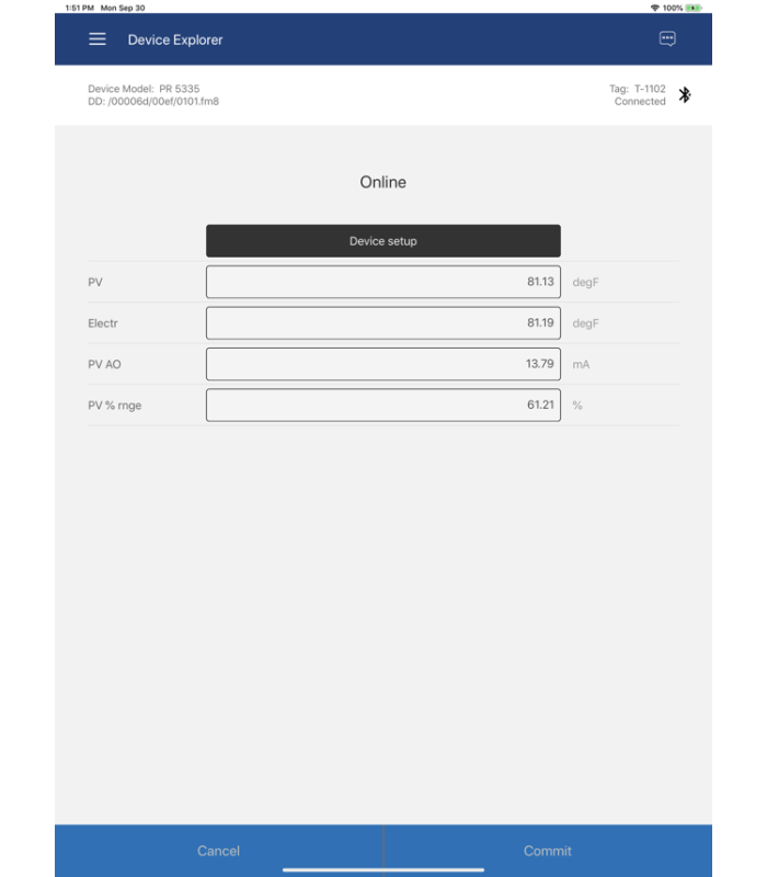 ProComSol DevCom.iOS HART Instrument Configuration App