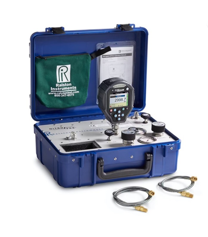 Ralston NPAK-3KPSIG-FL Portable Nitrogen Pressure Source (210 Bar) With 3KPSi FieldLab Reference Datalogging Gauge