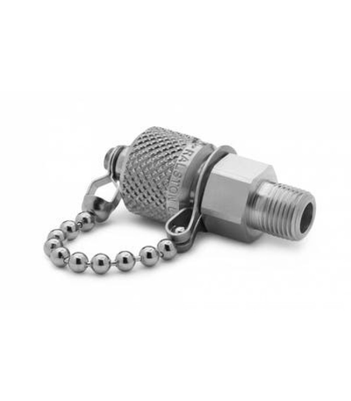 Ralston XTFT-2MS0 Male Quick-Test XT x 1/4" Male NPT Adapter with Cap and Chain (Stainless Steel)
