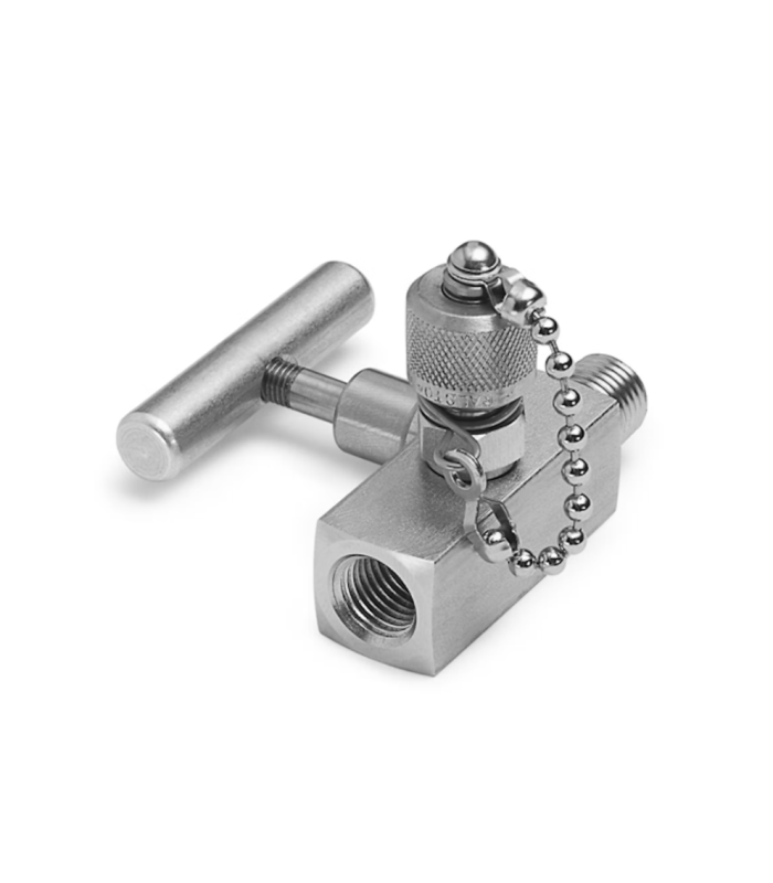 Ralston QTVF-000S Stainless Steel Shut off valve 1/4" MNPT x 1/4" FNPT with male QT test port