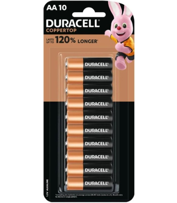 Duracell AA Alkaline Batteries (Copppertop) 10 Pack