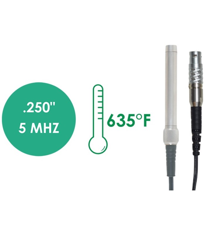 Dakota T-0429-2000 Ultrasonic Dual Element High Temperature Thickness Transducer (1/4in, 5MHz)