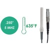 Dakota T-0429-2000 Ultrasonic Dual Element High Temperature Thickness Transducer (1/4in, 5MHz)