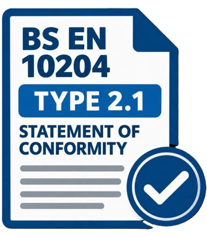 BS EN10204 Type 2.1 Statement of Conformity
